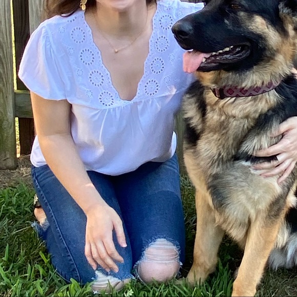 White Embroidered J. Crew Top - Picture 6 of 6